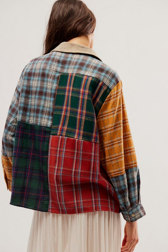 Found Multi Plaid Zip-Up Shirt #1