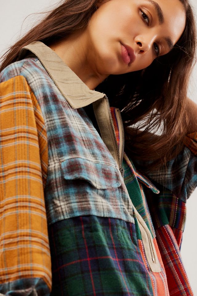 Found Multi Plaid Zip-Up Shirt #3