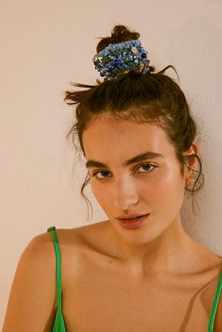 Elizabeth's Recycled One-of-a-Kind Single Hair Tie at Free People in Denim