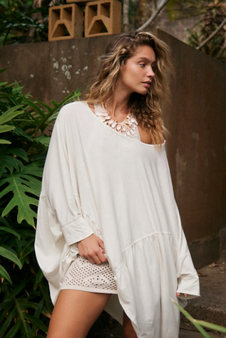 Tunique à Volants Free People - Débardeur Translucide Couleur Ivoire Taille L - Neuf Avec Étiquettes