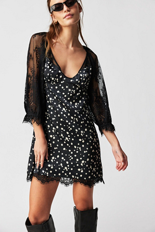 About That Mini Dress at Free People in Black Combo, Size: XS