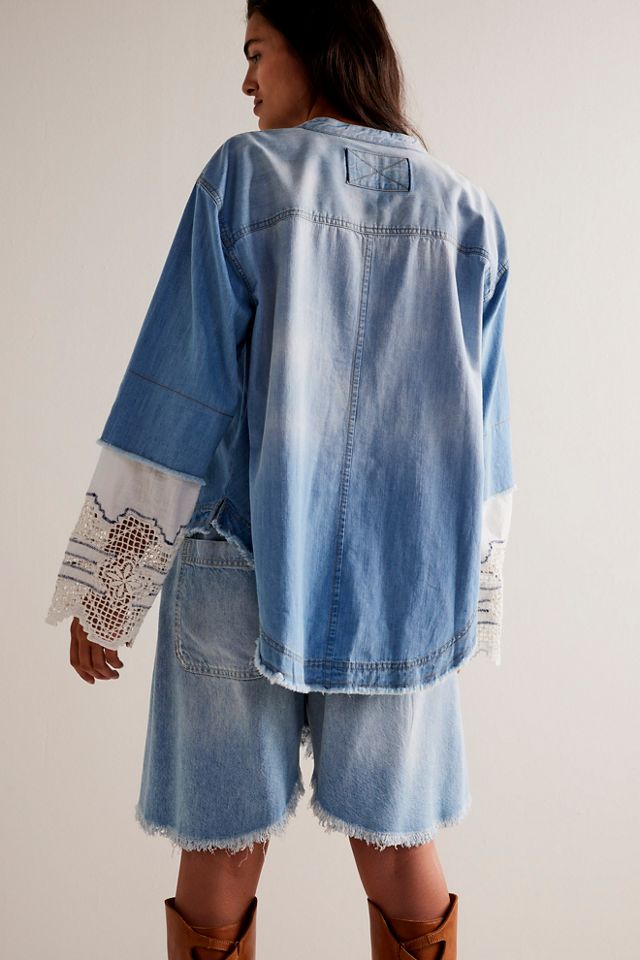 Haut en denim et dentelle We The Free #1