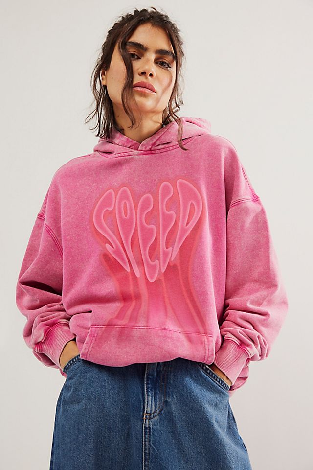 OneTeaspoon Pink Acid Speed Longline Sweatshirt | Free People OneTeaspoon Pink Acid Speed Longline Sweatshirt | Free People