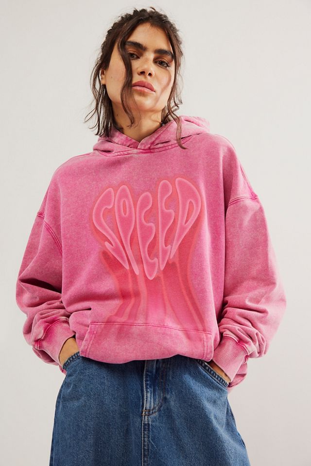 Longline pink online hoodie