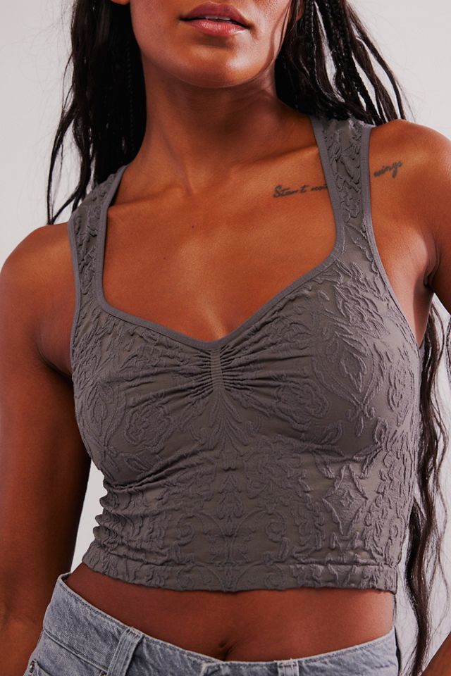 Free People Mercury Seamless Cami Tank Top - Women's Tank Tops in Charcoal