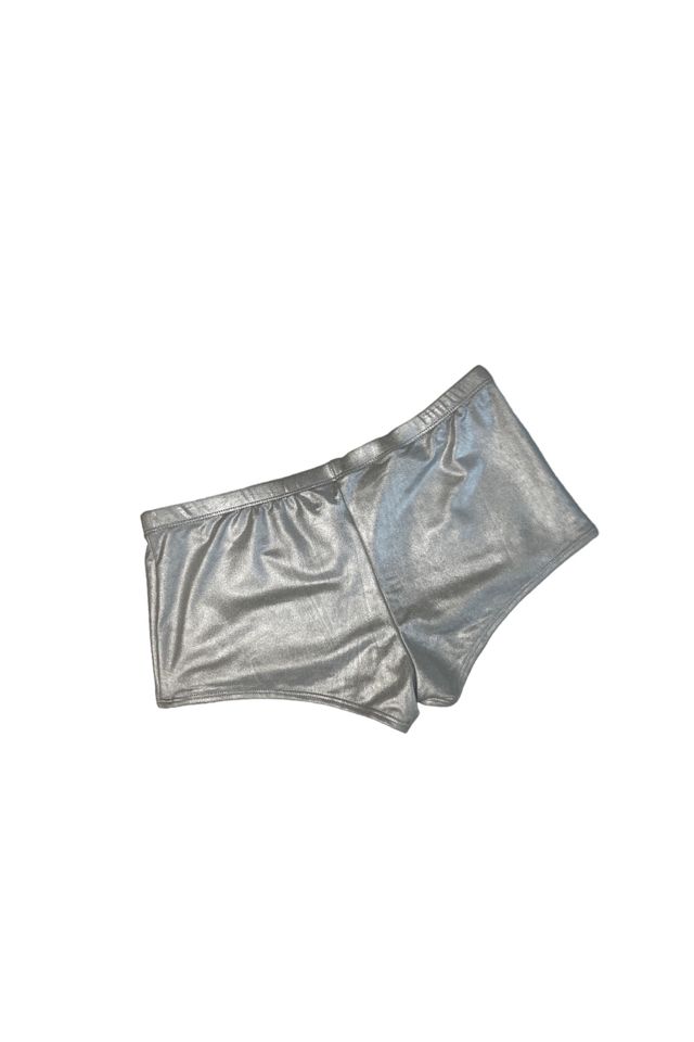Vintage Silver Lamé Low-Waisted Shorts Selected By Ankh By Racquel Vintage