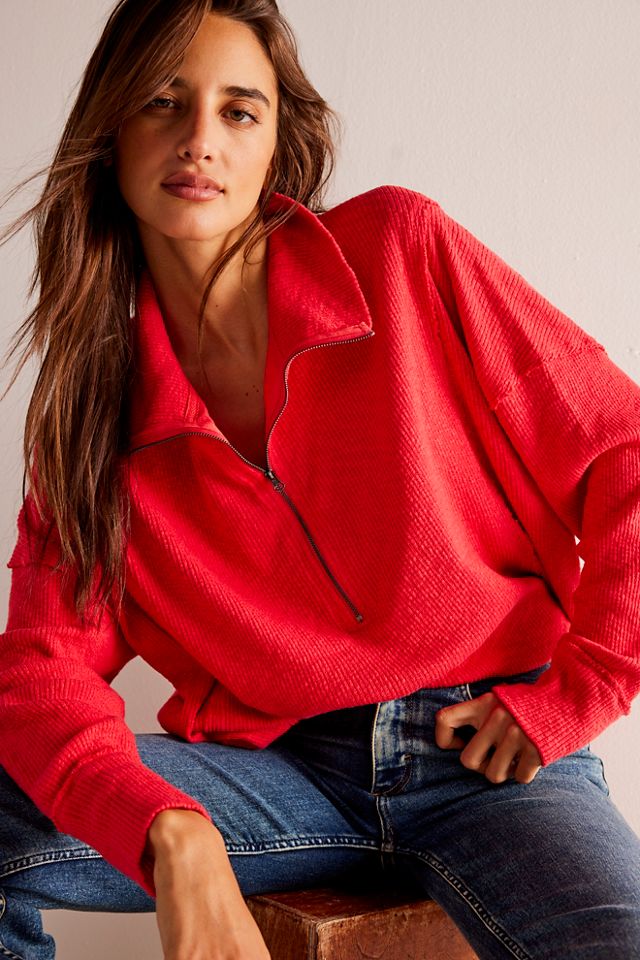 Free people shop red sweater