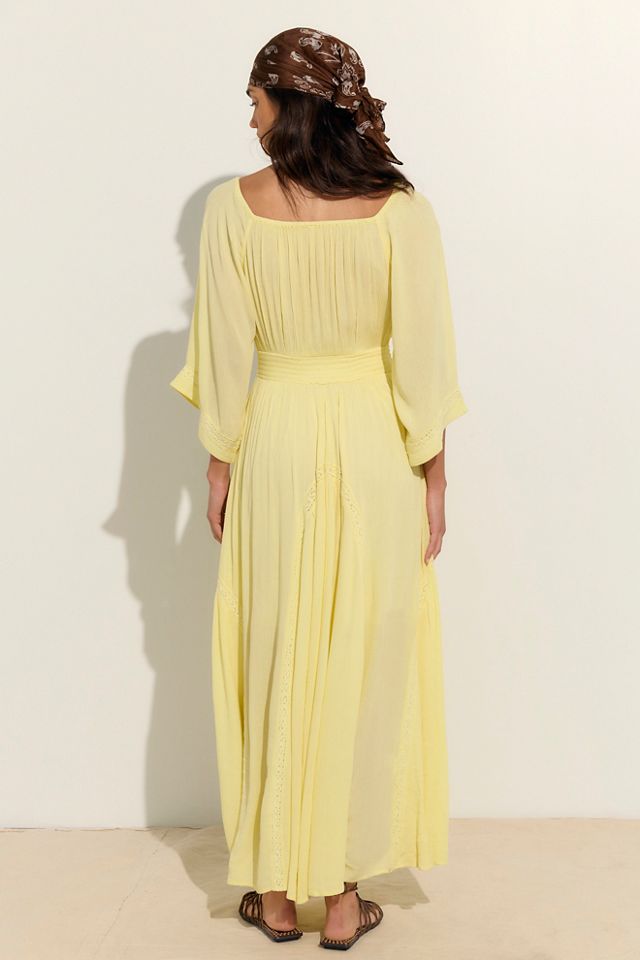 Dixie Plunge Neck Jersey Maxi Dress by free-est at Free People in Yellow, Size: M