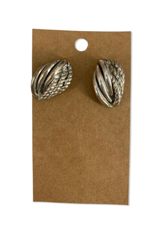 1980s Silver Knotted Earrings Selected By Ritual Vintage