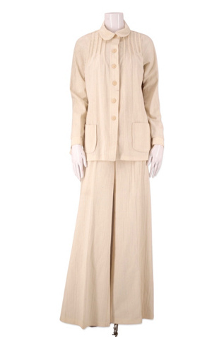 1970s Ivory Gauze Bell Bottom Outfit Selected By Ritual Vintage