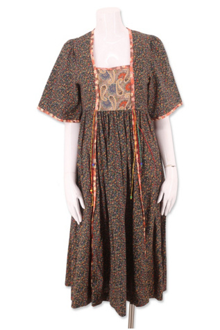 1970s Patchwork Peasant Dress Selected By Ritual Vintage