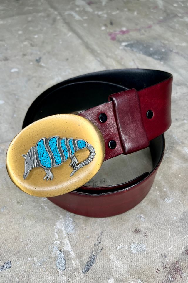 LVC Armadillo Buckle Leather Belt - [387420001]