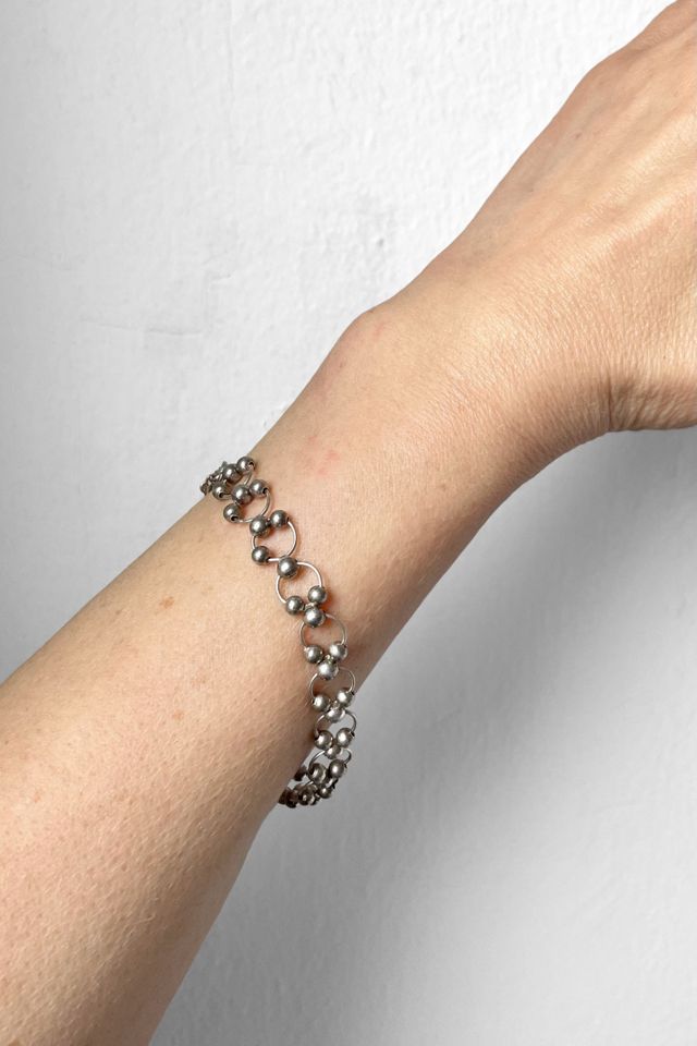 Vintage Sterling Beaded Chain Bracelet Selected by MARMALADE #2