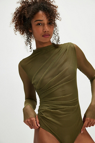 On My Way Bodysuit By Intimately At Free People In Army, Size: XS