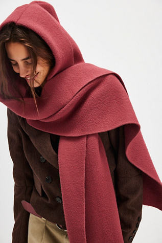 All For You Hooded Scarf At Free People In Aged Red