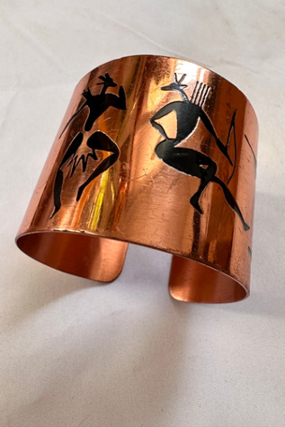 Modernist Copper with Inlay Cuff Selected by Cherry
