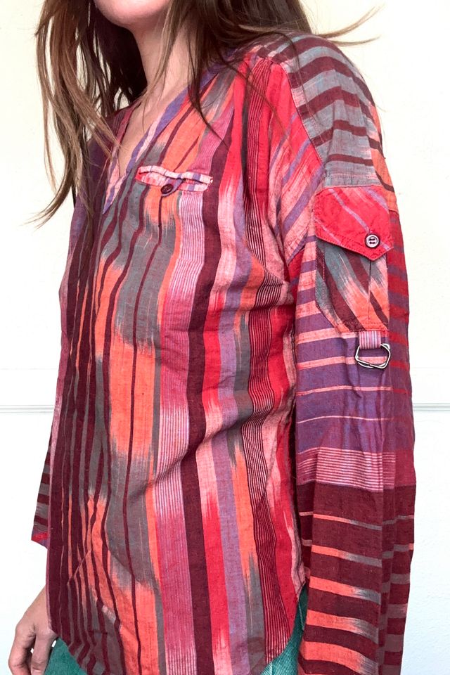 1970s Multi Stripe Hippie Shirt Selected by Cherry #1