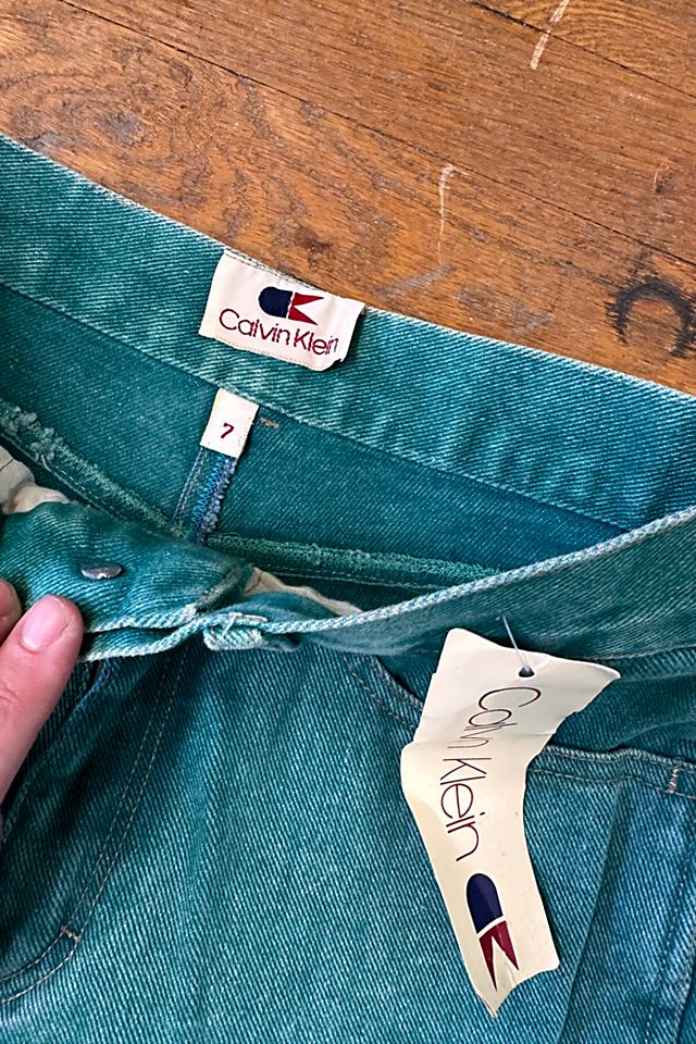 Deadstock Early 80s Green Calvin Klein Denim Pants Selected by Cherry Deadstock Early 80s Green Calvin Klein Denim Pants Selected by Cherry