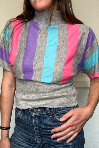 Barely Justified Striped Dolman Sleeve Top main image 1
