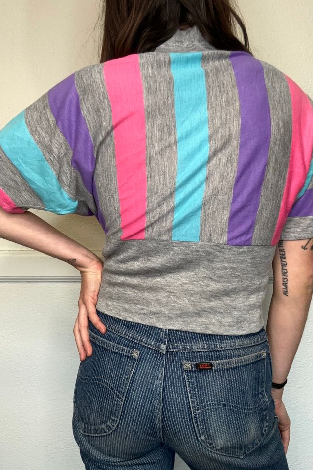 1960s Vertical Stripe Dolman Sleeve Top Selected by Cherry #1