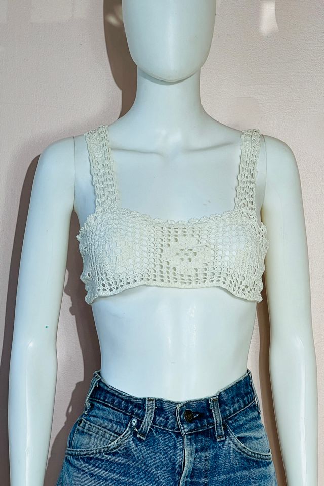 White Crochet Floral Bralette Selected by Animal Vintage