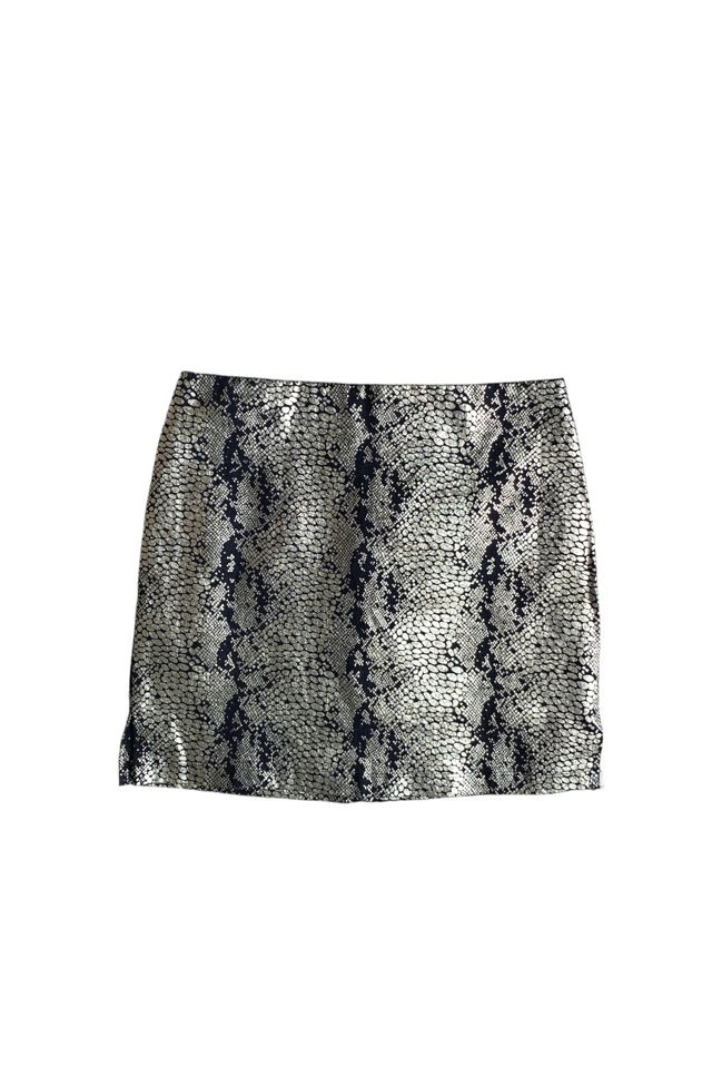 Holographic snake cheap print skirt