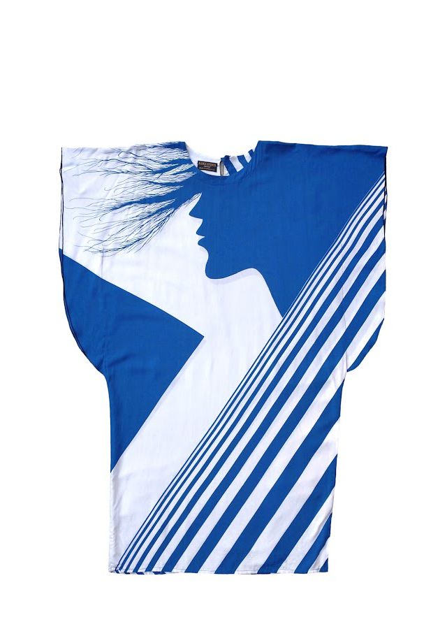 Vintage 1980s Face Graphic Kaftan Selected by Garbage Soup Free People