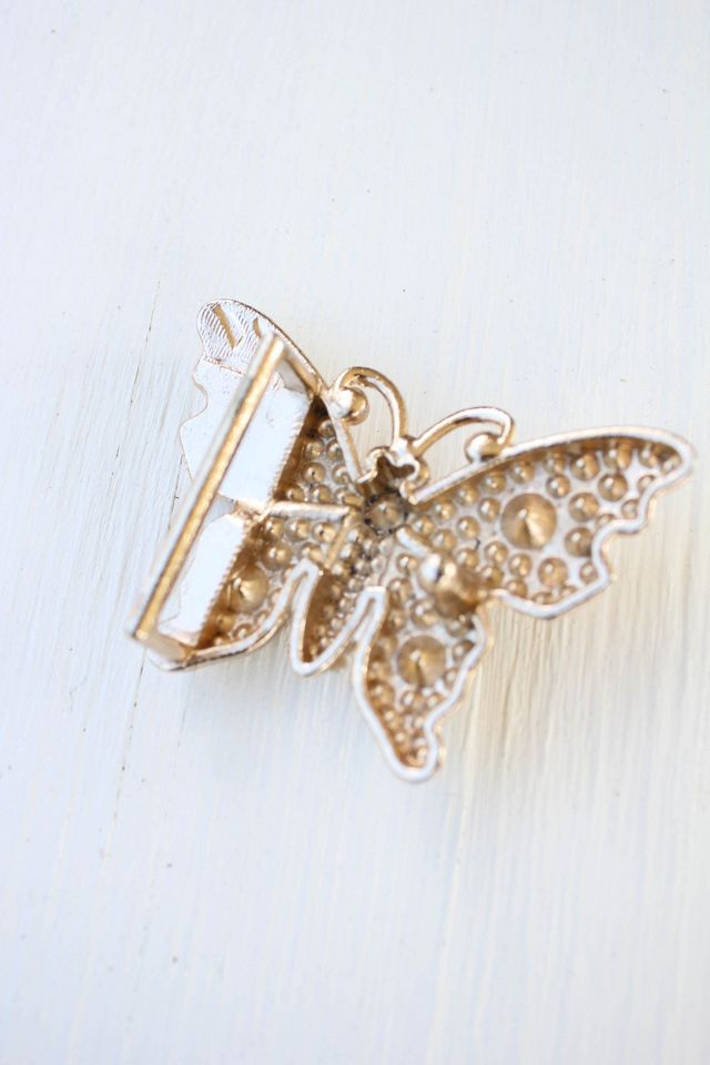 Vintage Pearl Beaded Butterfly Belt Buckle Selected By Moons + Junes Vintage #1