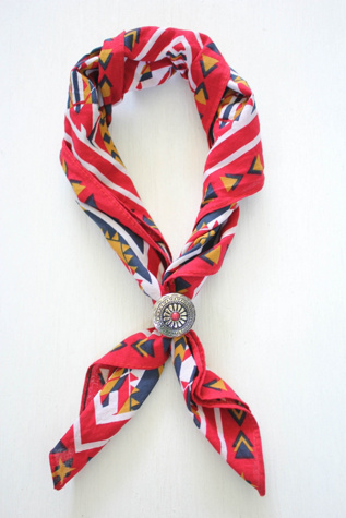 Red Western Medallion Scarf Slide Bandana Selected By Moons + Junes Vintage