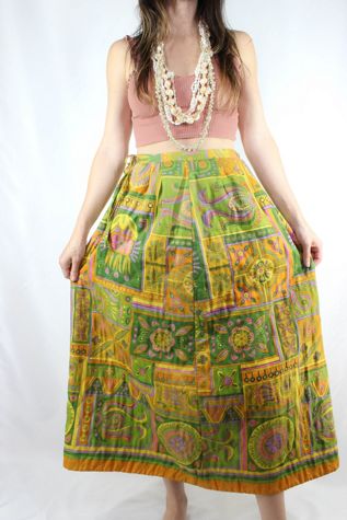 1970s Alex Coleman Quilted Maxi Skirt Selected By Moons + Junes Vintage