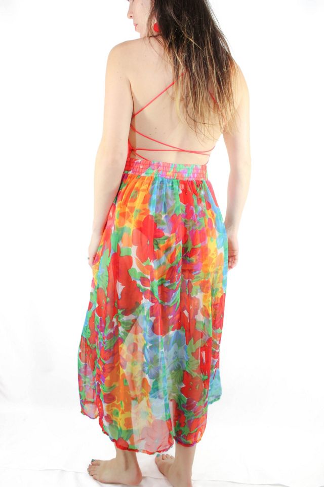 1980s Hawaiian Floral Sheer Maxi Skirt Selected By Moons + Junes Vintage #2