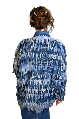 Vintage Blue Fringe Jacket Selected By Ankh By Racquel Vintage | Free ...