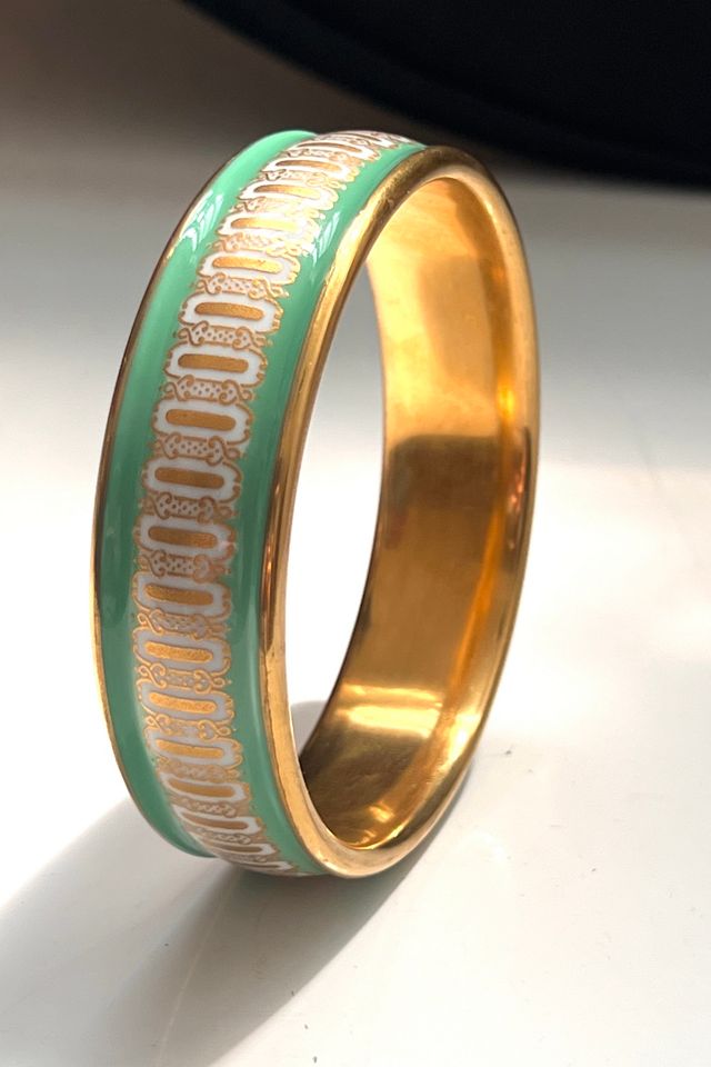 Vintage Pocelain Gilt Bangle Bracelet Selected by Anna Corinna #1