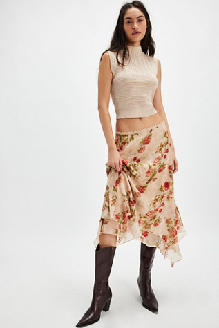 Garden Party Skirt At Free People In Cream Combo, Size: XS