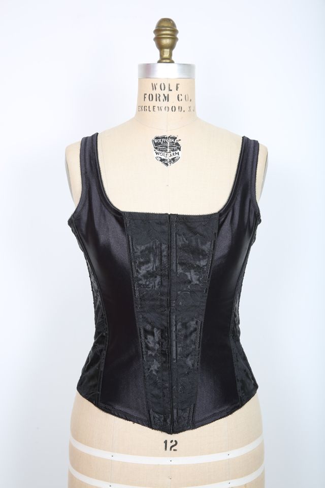 Black satin corset top -Under Bust Corset – Miss Leather Online