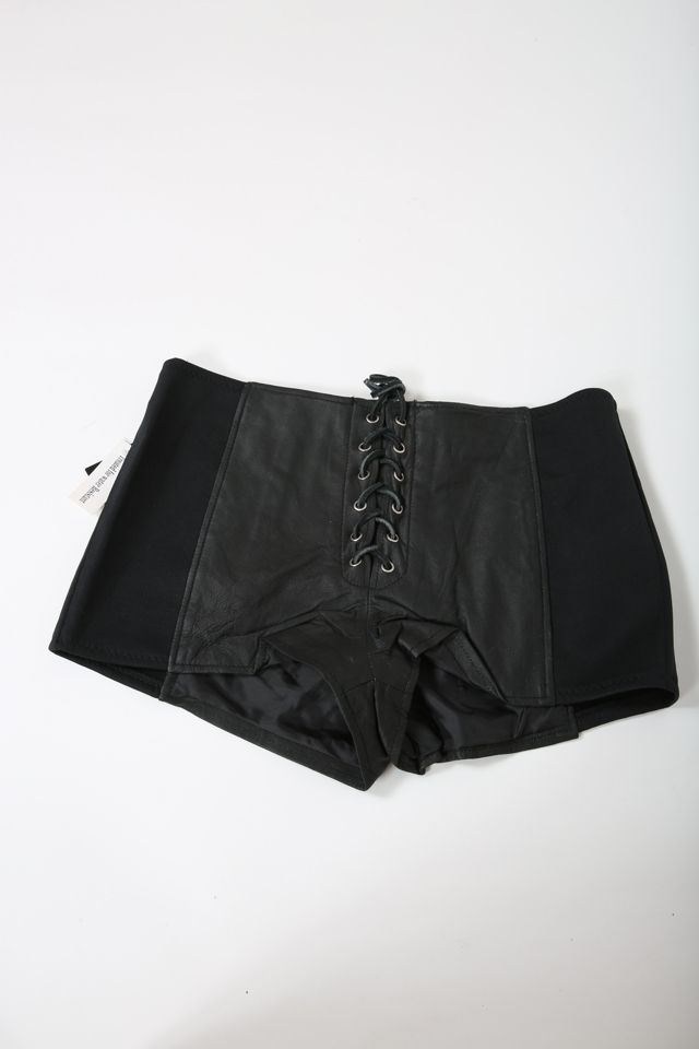 Take Notes Leather Shorts • Black