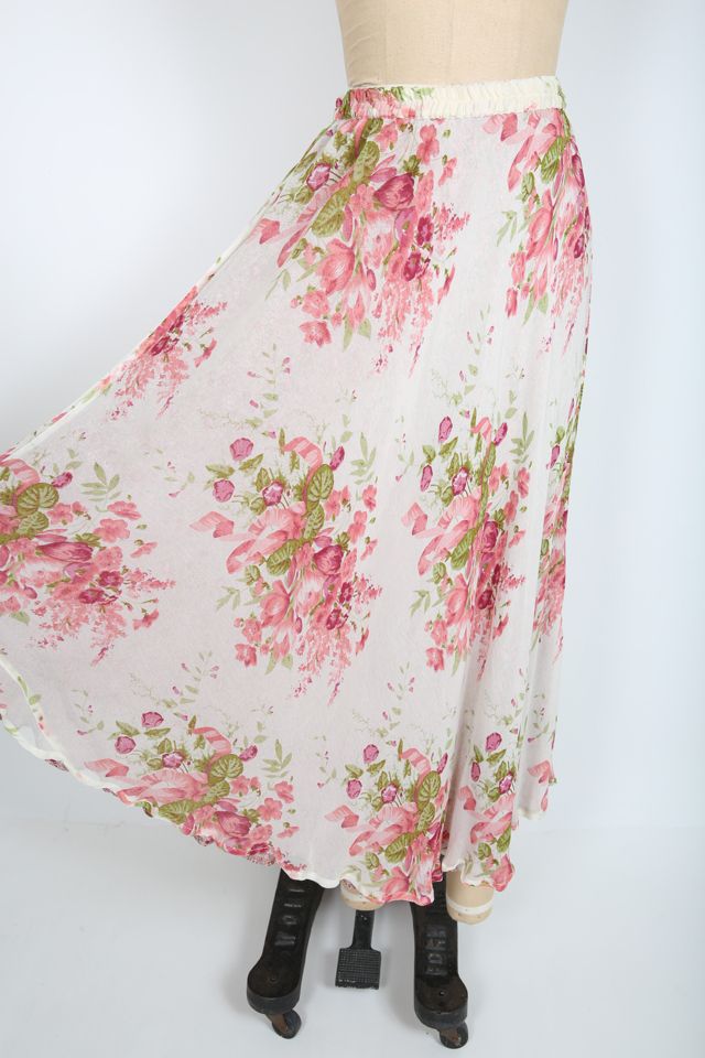 Pink floral vintage on sale skirt