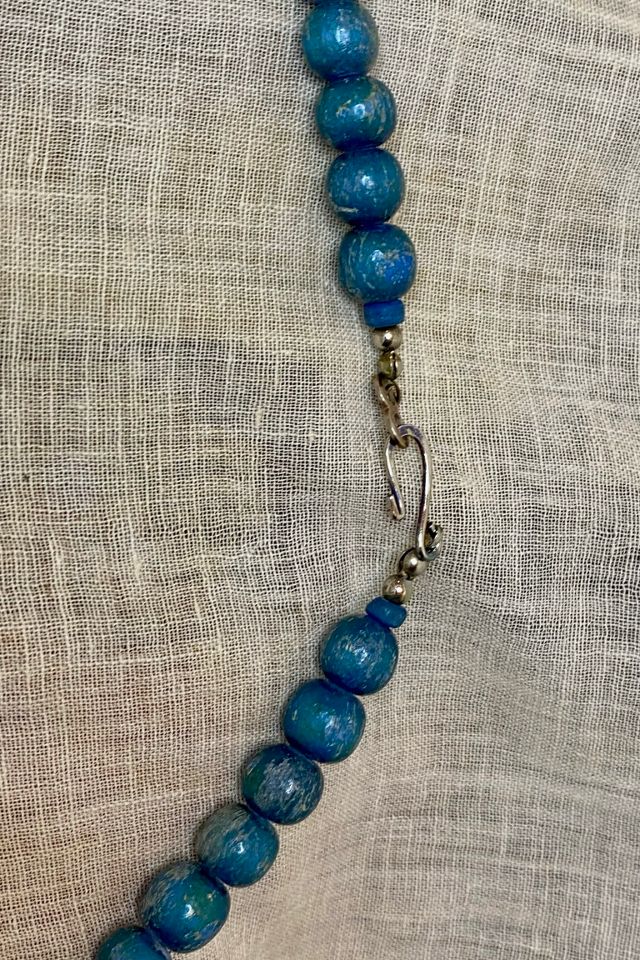1980's Beaded Necklace With Hand Painted Computer Designs Selected by Nomad Vintage #3