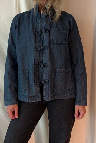 Denim Chore Coat with Knot Closure Selected by KA.TL.AK
