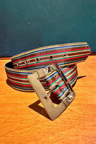 Vintage Grosgrain Ribbon Belt with Silver Buckle Selected by KA.TL.AK