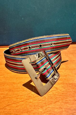 Vintage Grosgrain Ribbon Belt with Silver Buckle Selected by KA.TL.AK