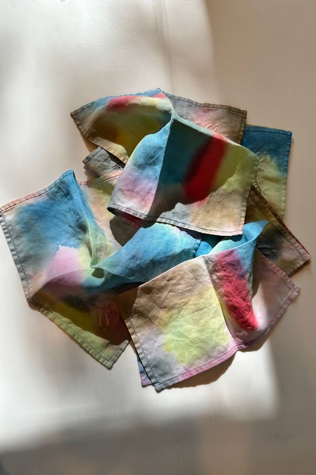 Vintage Hand Dyed Embroidered Cocktail Napkins Set Selected by KA.TL.AK #3