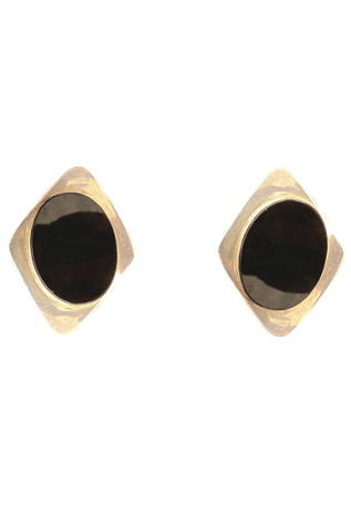 1980s Vintage Sterling Silver & Onyx Clip On Earrings Selected by BusyLady Baca & The Goods