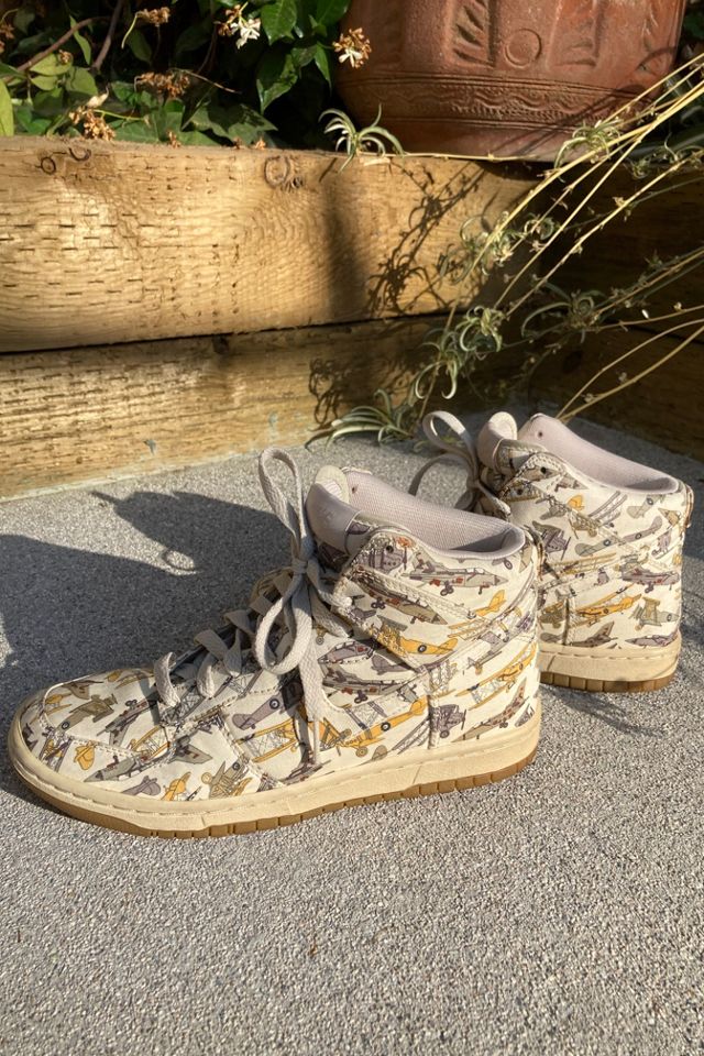 Vintage Liberty Print Airplanes Nike Dunk Sky High Tops Selected by The Curatorial Dept. #1