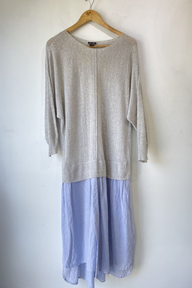 Steven Alan Womens Crew Neck Cotton Sweater Dress Pants Gray Size