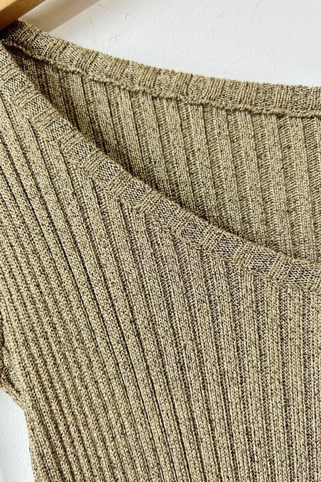 Vintage Helmut Lang Shiny Ribbed Bodycon Dress Selected by The Curatorial Dept. #1