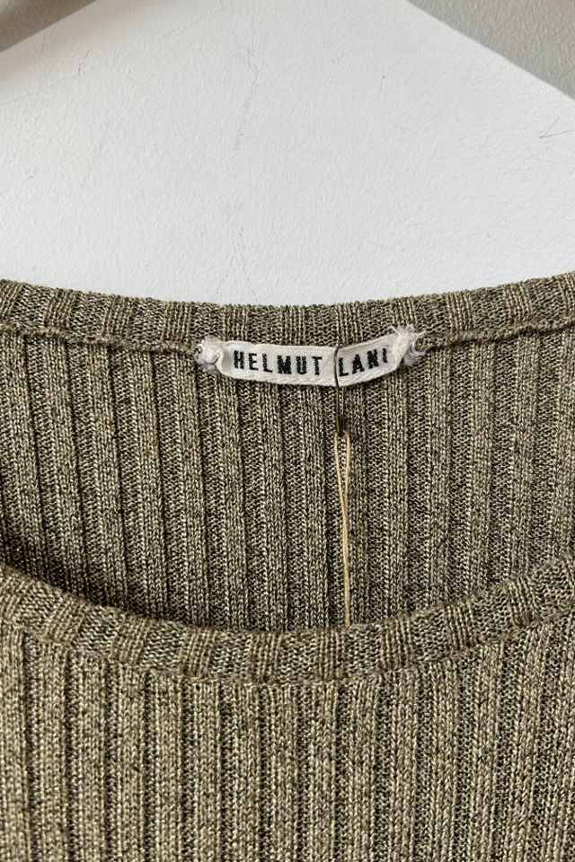 Vintage Helmut Lang Shiny Ribbed Bodycon Dress Selected by