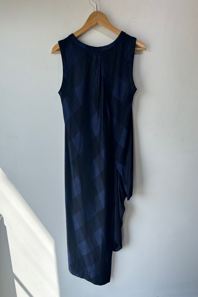 Issey Miyake Navy Argyle Silk Dress Selected by The Curatorial Dept. #1