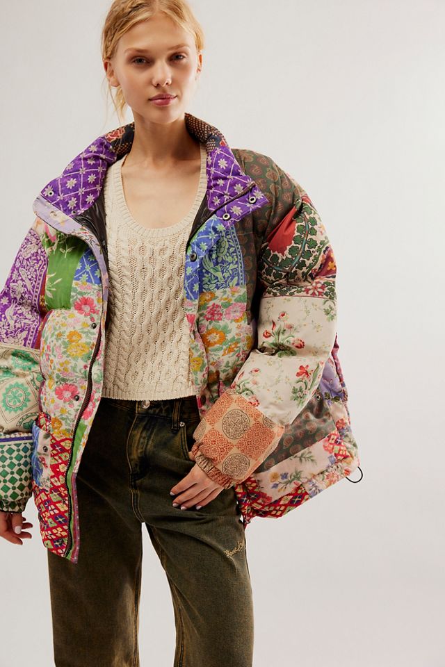 Found Multi Print Garden Puffer Jacket | Free People