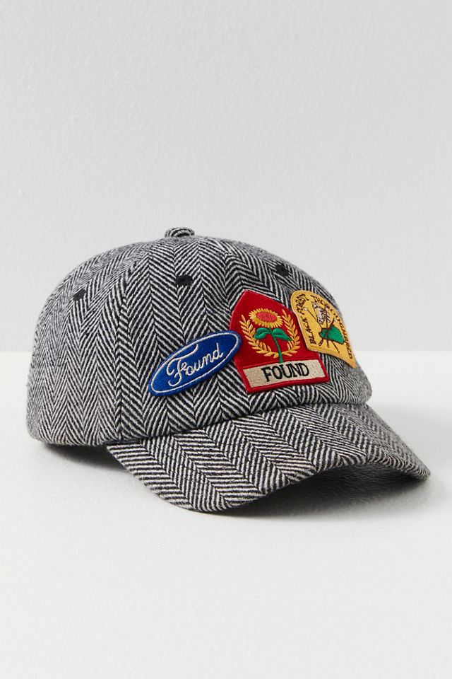 Found Herringbone Tweed Patch Cap #1
